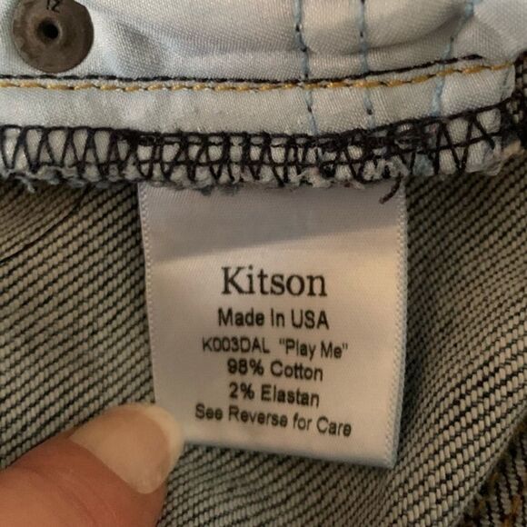 🎄Kitson ‘Play Me’ Raw Hem Jean Mini Skirt - Picture 8 of 9